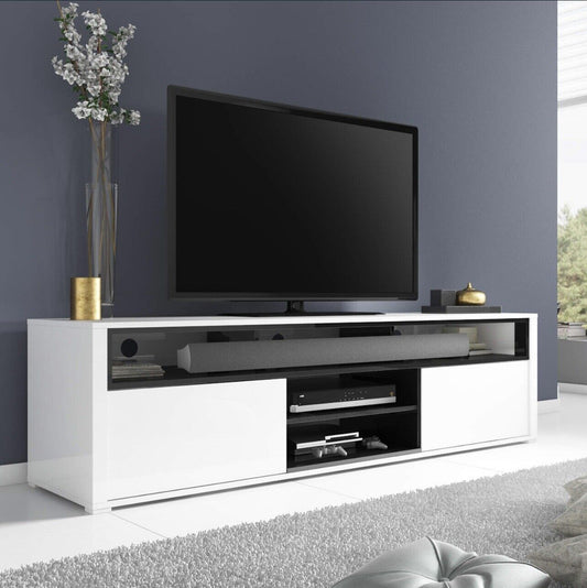 TV Unit Stand with Adjustable Shelf and Storage