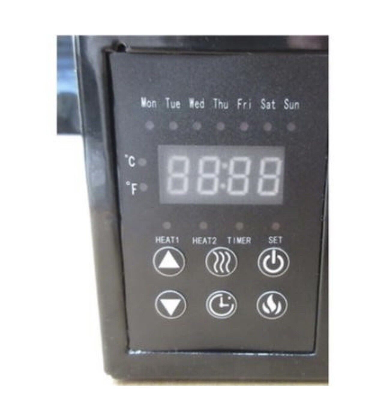 50 Inch Inset Electric Fire with LED Flame in Black