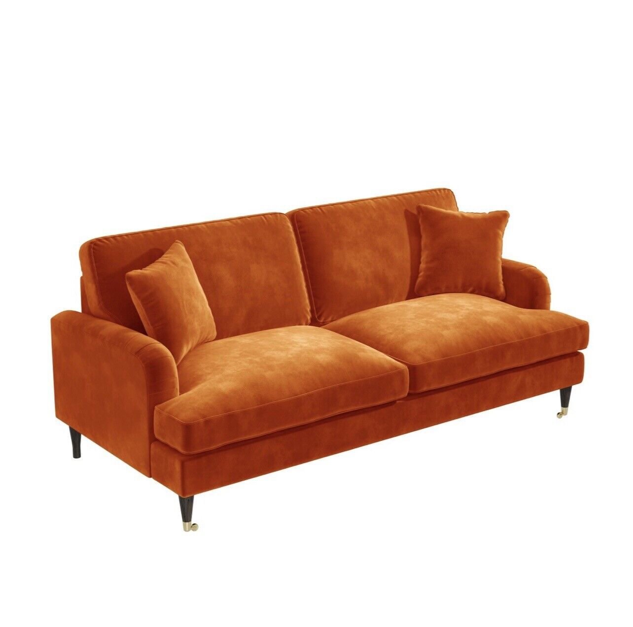 Velvet Sofa 3 Seater Couch Upholstered with Cushions
