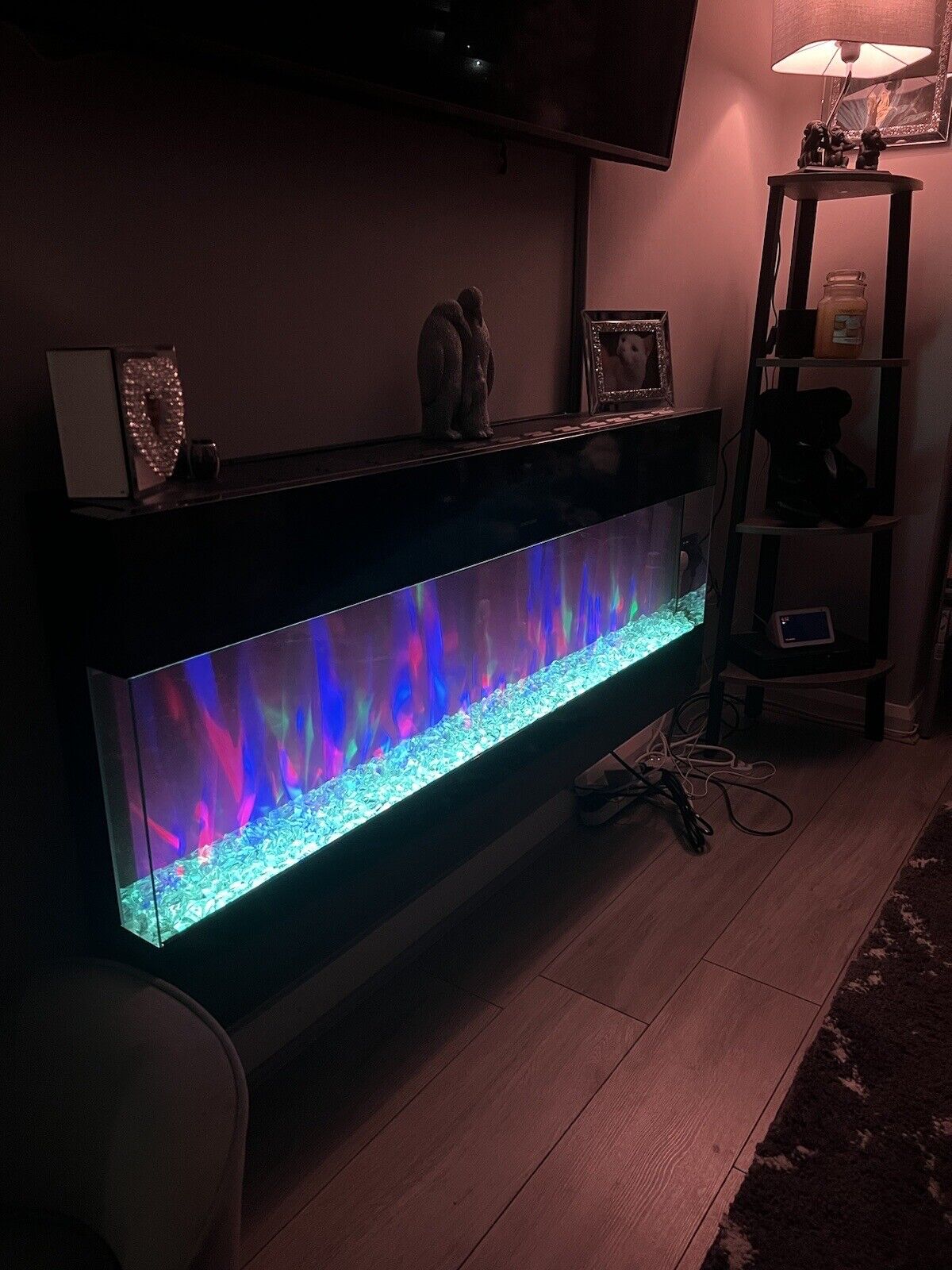 Black 60 Inch Electric Fire Inset with LED Flame Effect