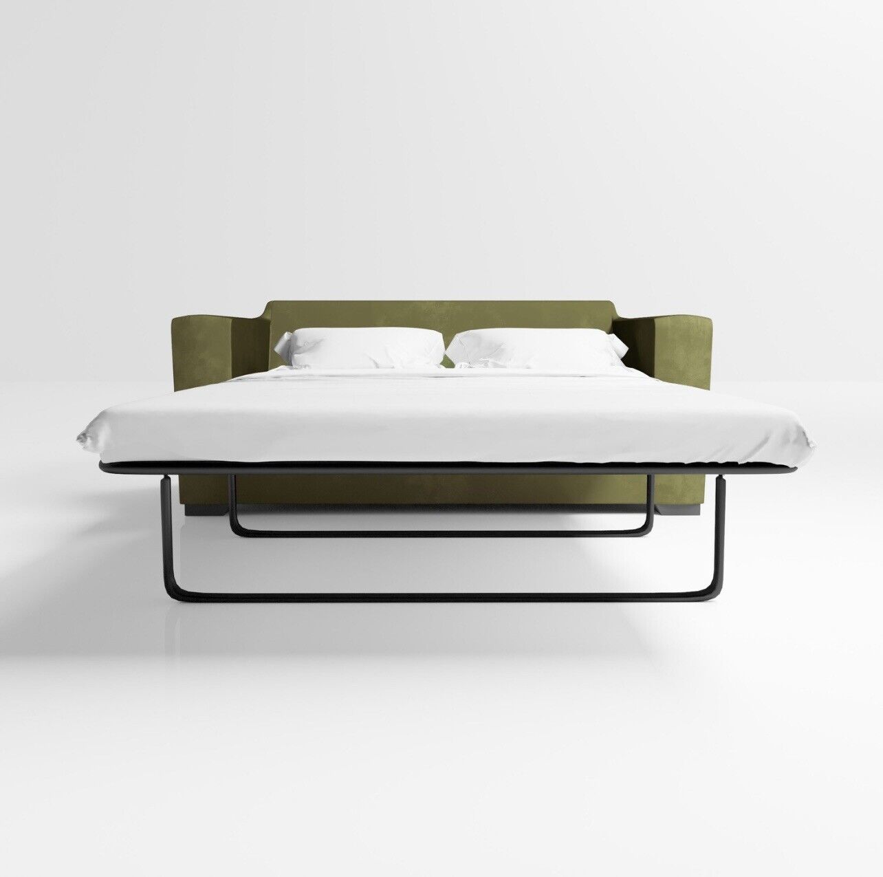 Velvet Sofa Bed 2 Seater Sleeper Sofa with Mattress and Cushions