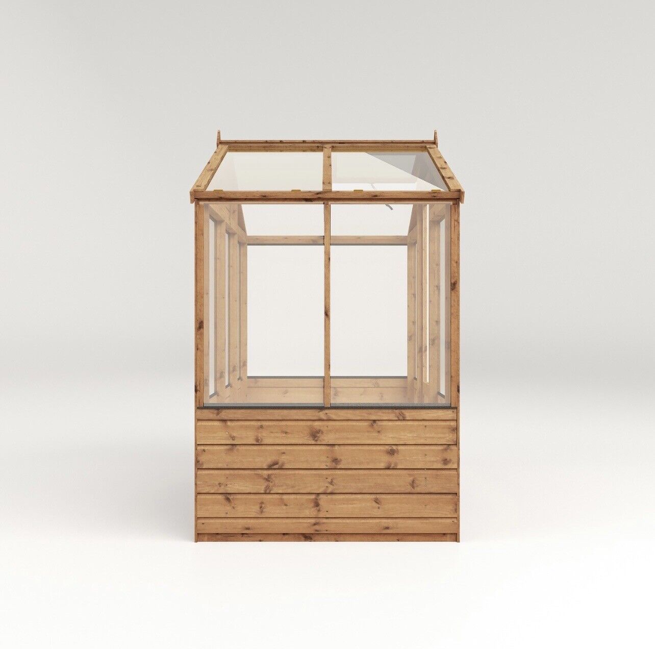 Brown Wooden Greenhouse with Opening Roof Vent and Climate Control