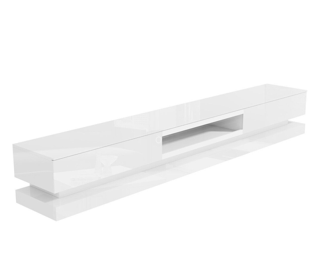Large TV Unit in White with LEDs and Remote Control