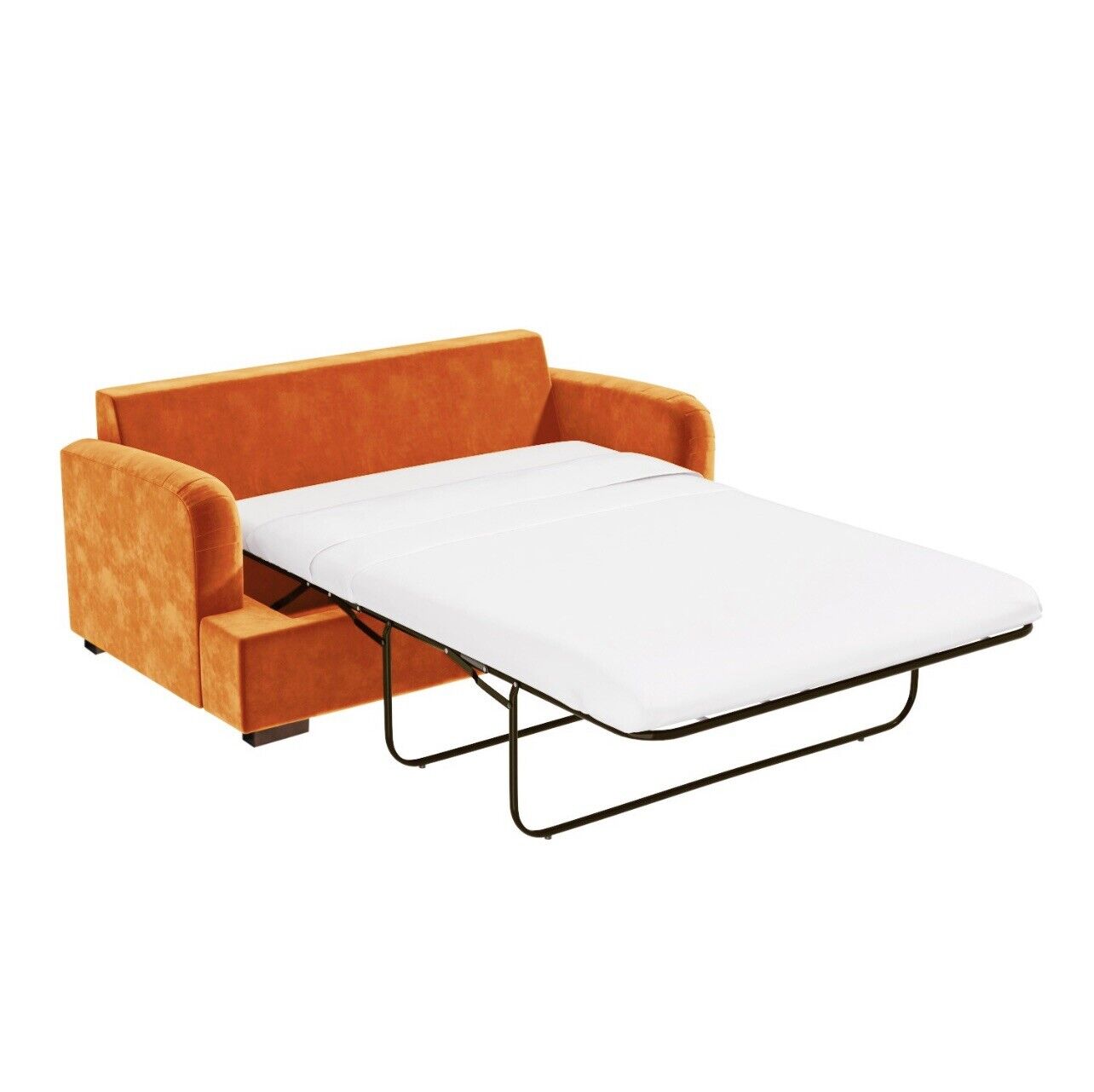 Velvet Sofa Bed 2 Seater Sleeper Sofa with Mattress and Cushions