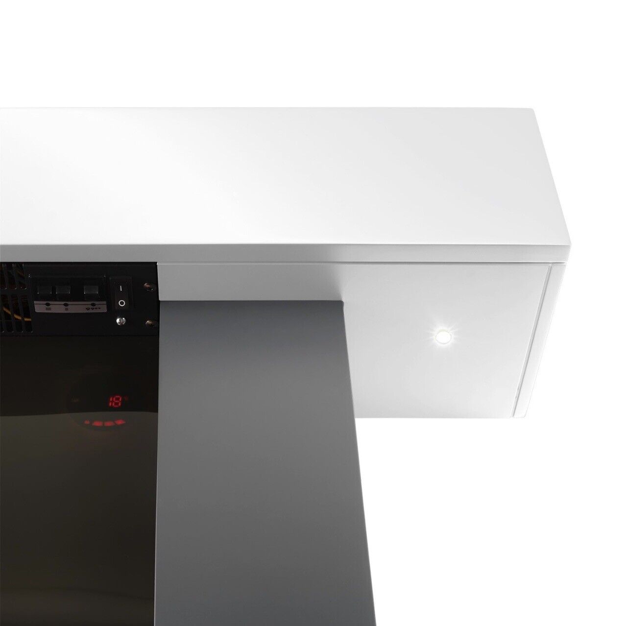 White Electric Fire Wall Mounted with LED Flame and Remote Control
