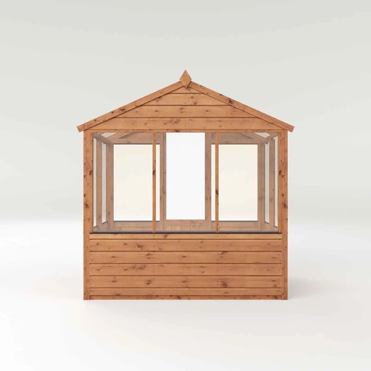 Brown Wooden Greenhouse with Opening Roof Vent and Climate Control