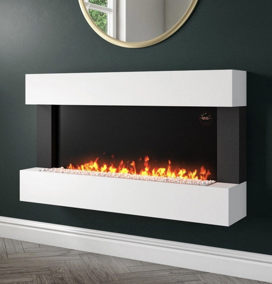 White Electric Fire LED Flame with Remote Control