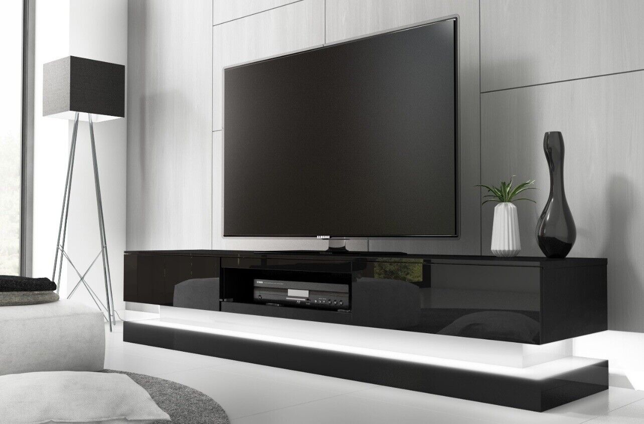 TV Unit with LED Lighting and Remote Control