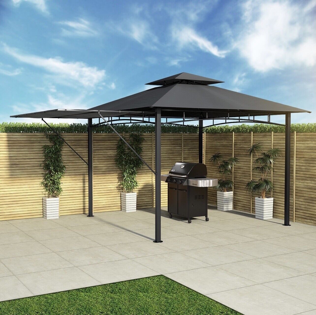 Steel Gazebo Ventilated Roof Outdoor Garden Patio