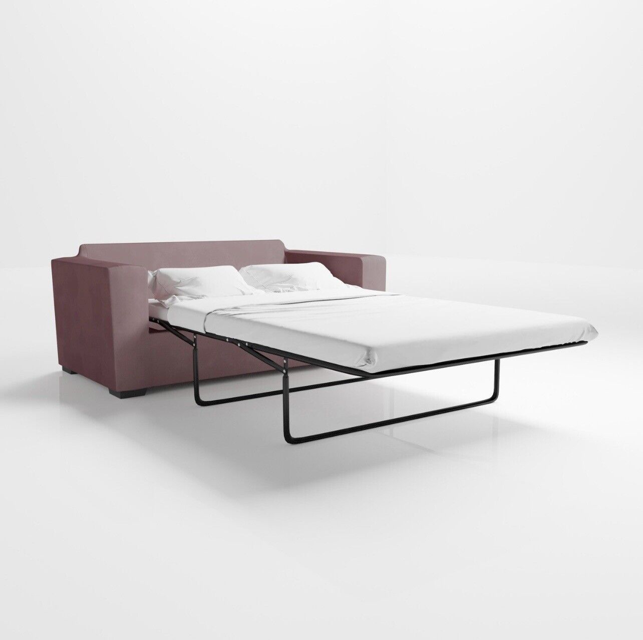 Velvet Sofa Bed 2 Seater Sleeper Sofa with Mattress and Cushions
