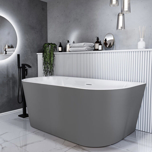 Matt Grey Double Ended Bath Freestanding Bathtub