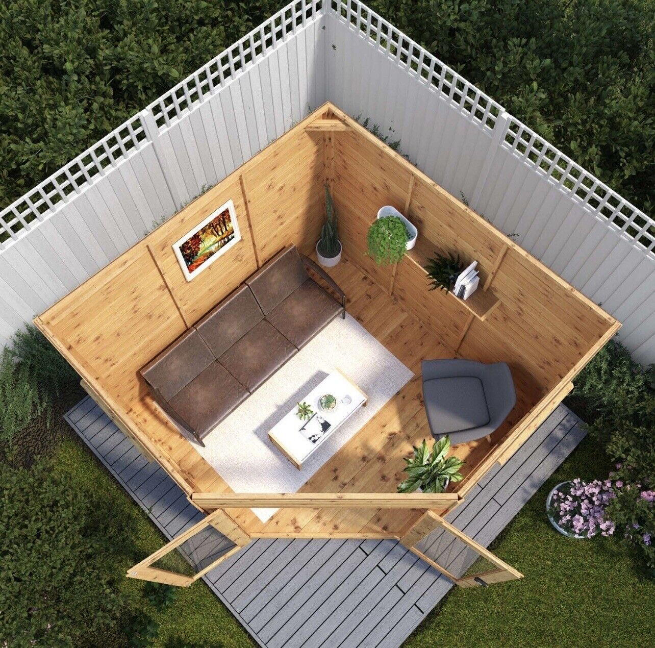 Summerhouse with Double Shatterproof Doors and Lockable