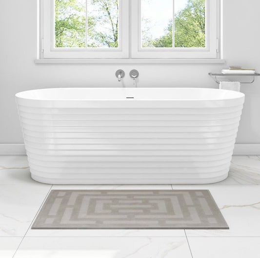 White Gloss Double Ended Bath Modern Bathroom Freestanding Curved Bathtub
