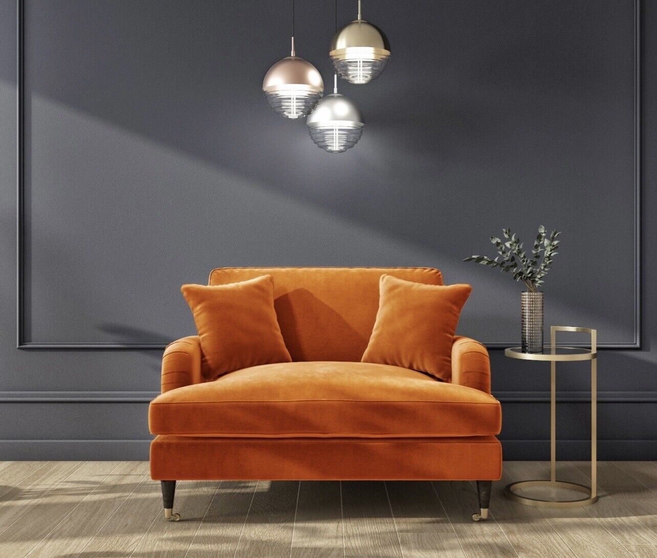 Loveseat Sofa Velvet Couch 2 Seater with Cushions