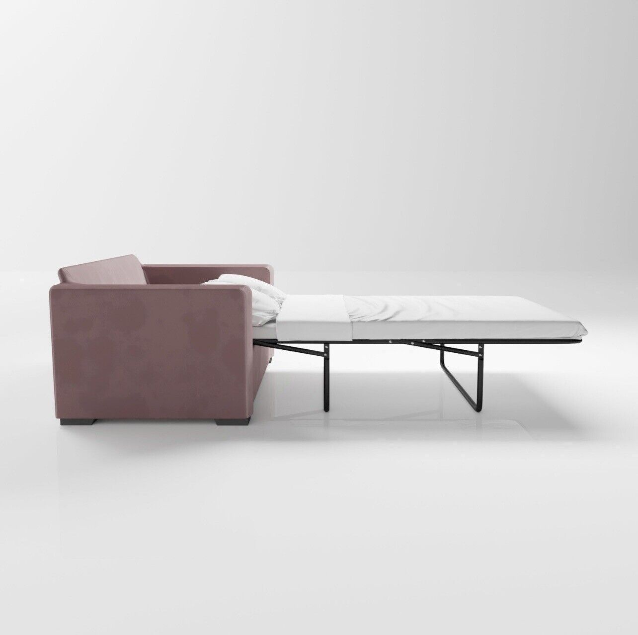 Velvet Sofa Bed 2 Seater Sleeper Sofa with Mattress and Cushions