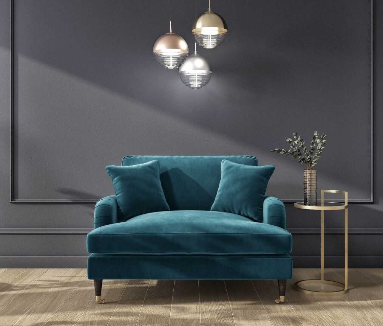 Velvet Loveseat Sofa Couch 2 Seater with Cushions