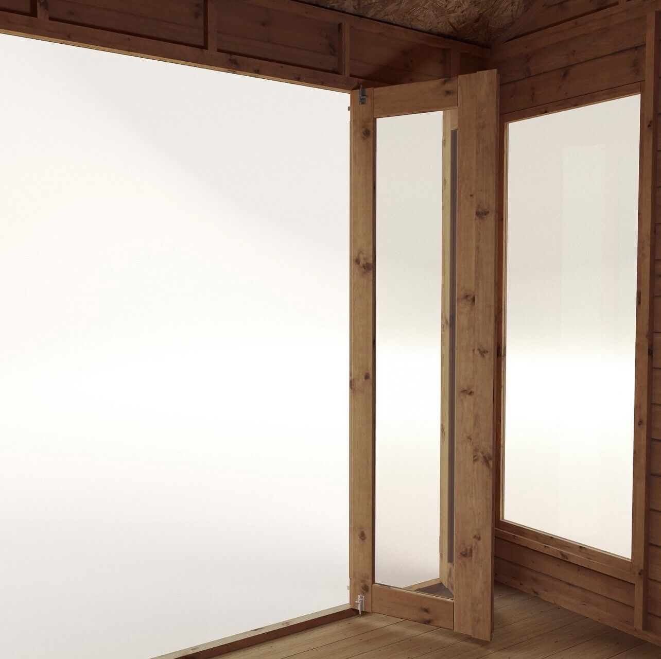 Summerhouse with Bi-Fold Shatterproof Doors and Lockable