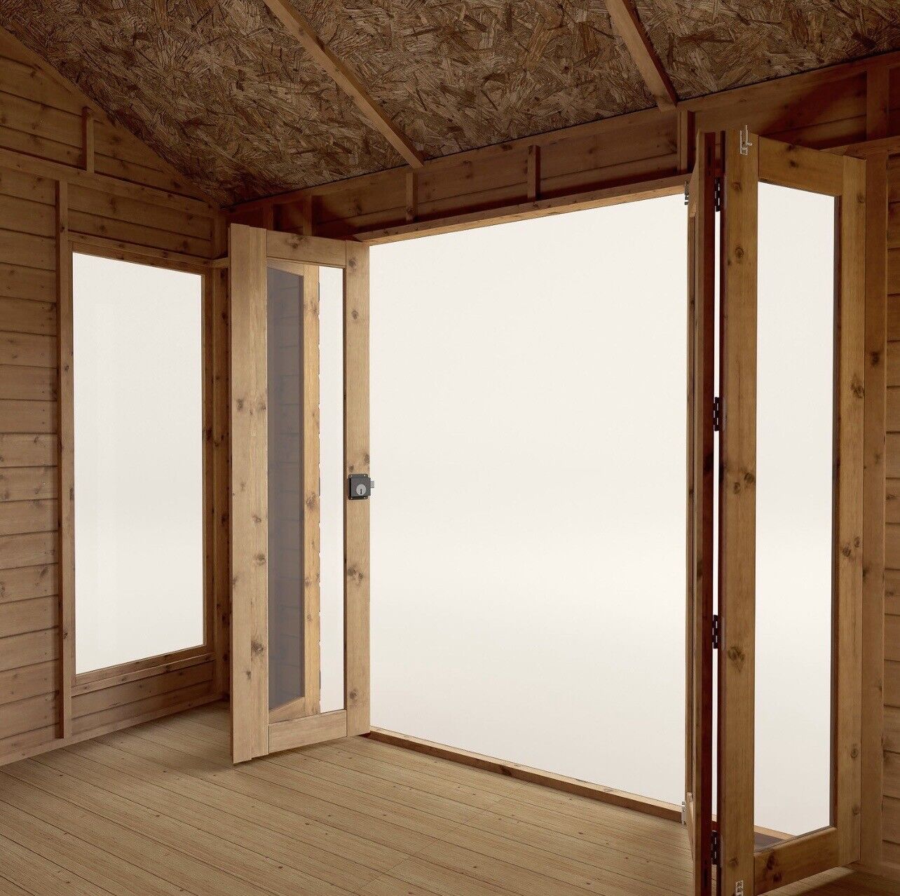 Summerhouse with Bi-Fold Shatterproof Doors and Lockable