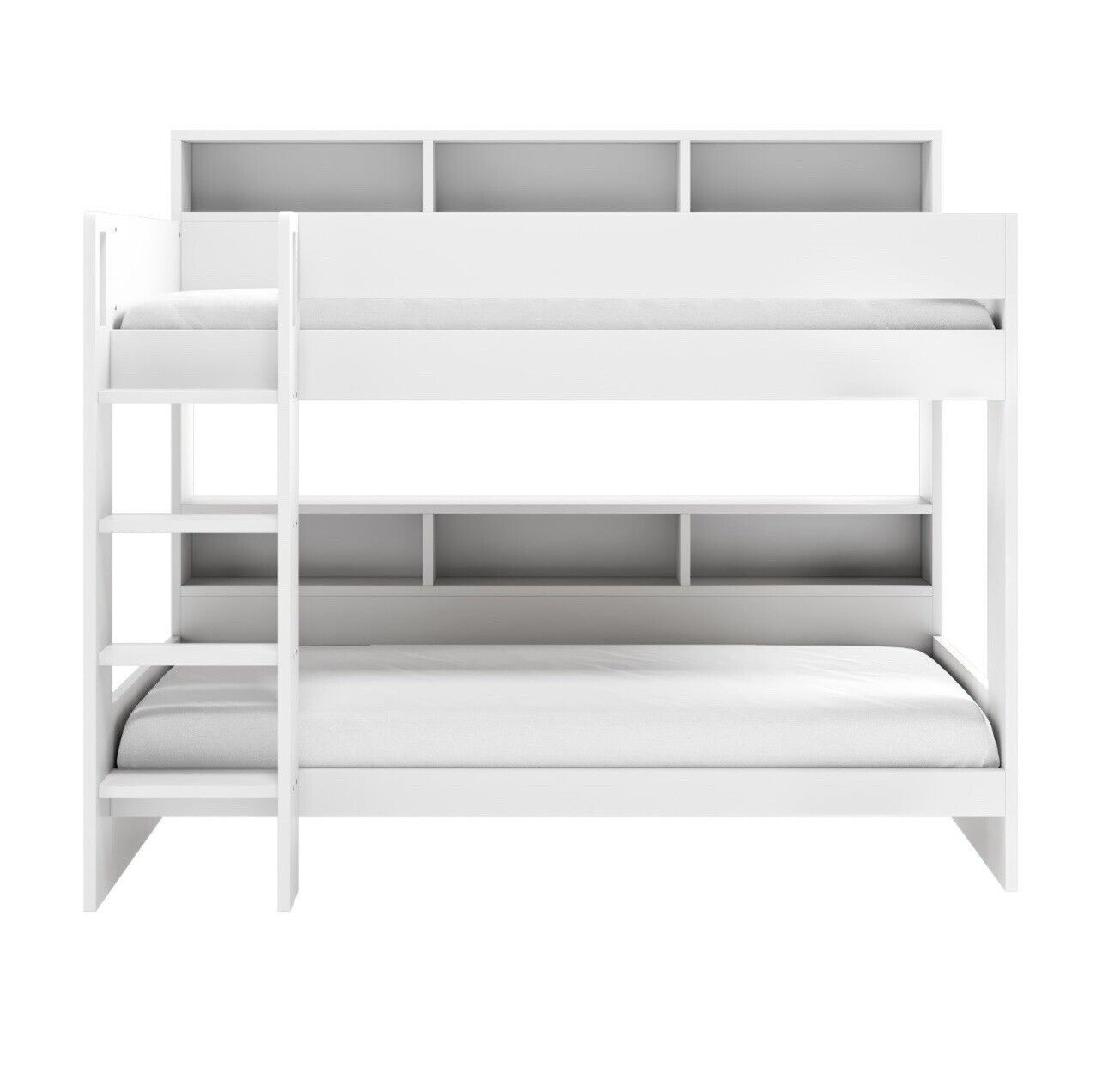 Kids Bunk Bed Wooden Frame Single Sleeper with Durable Shelving