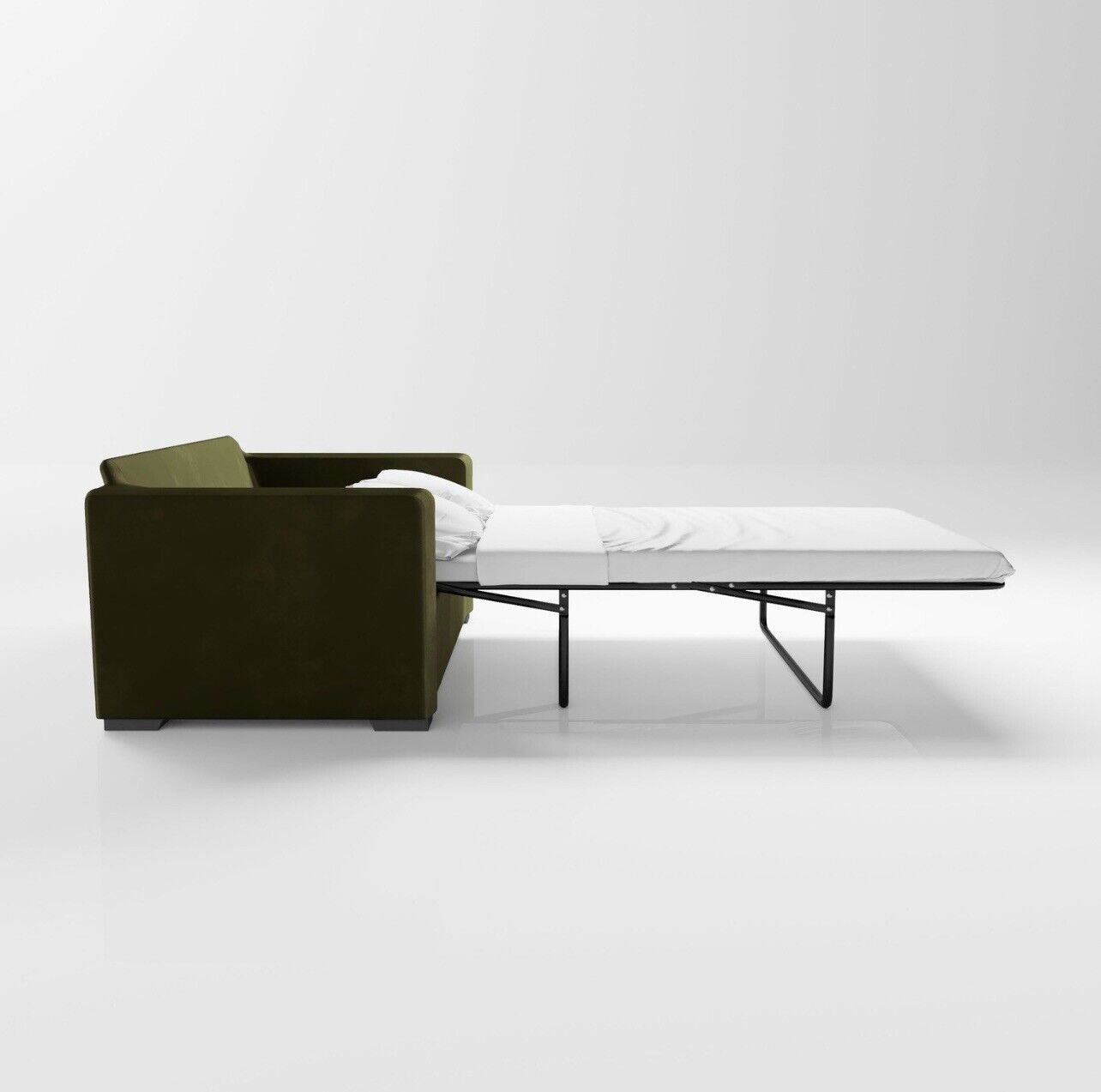 Velvet Sofa Bed 2 Seater Sleeper Sofa with Mattress and Cushions