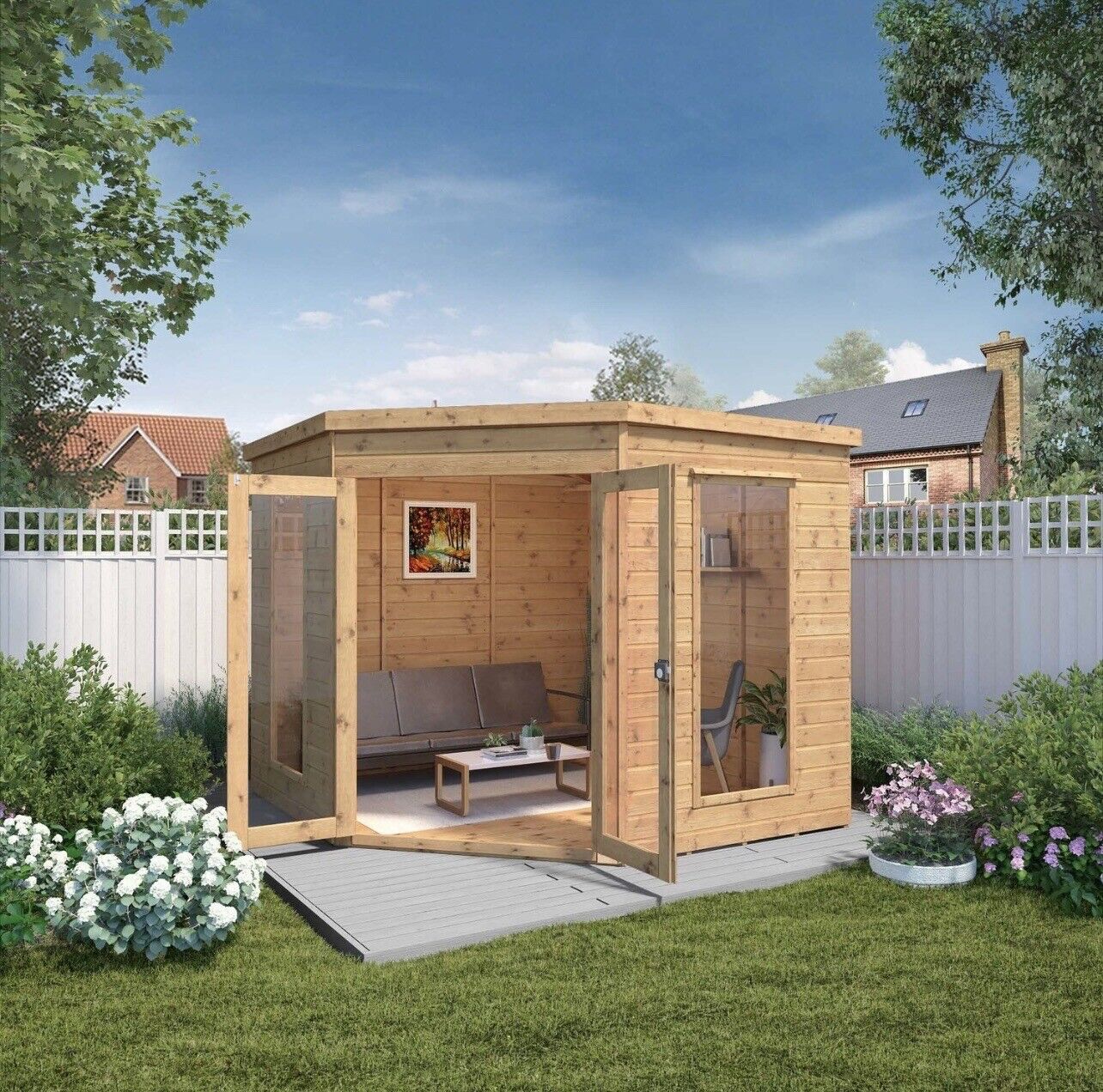 Summerhouse with Double Shatterproof Doors and Lockable