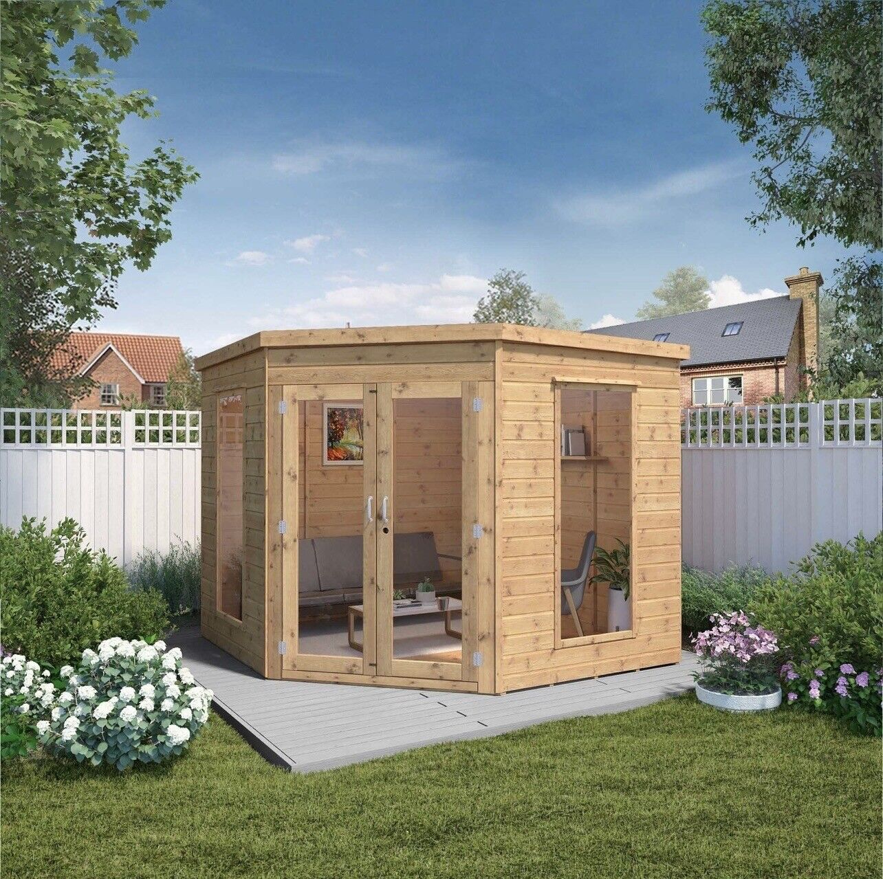 Summerhouse with Double Shatterproof Doors and Lockable