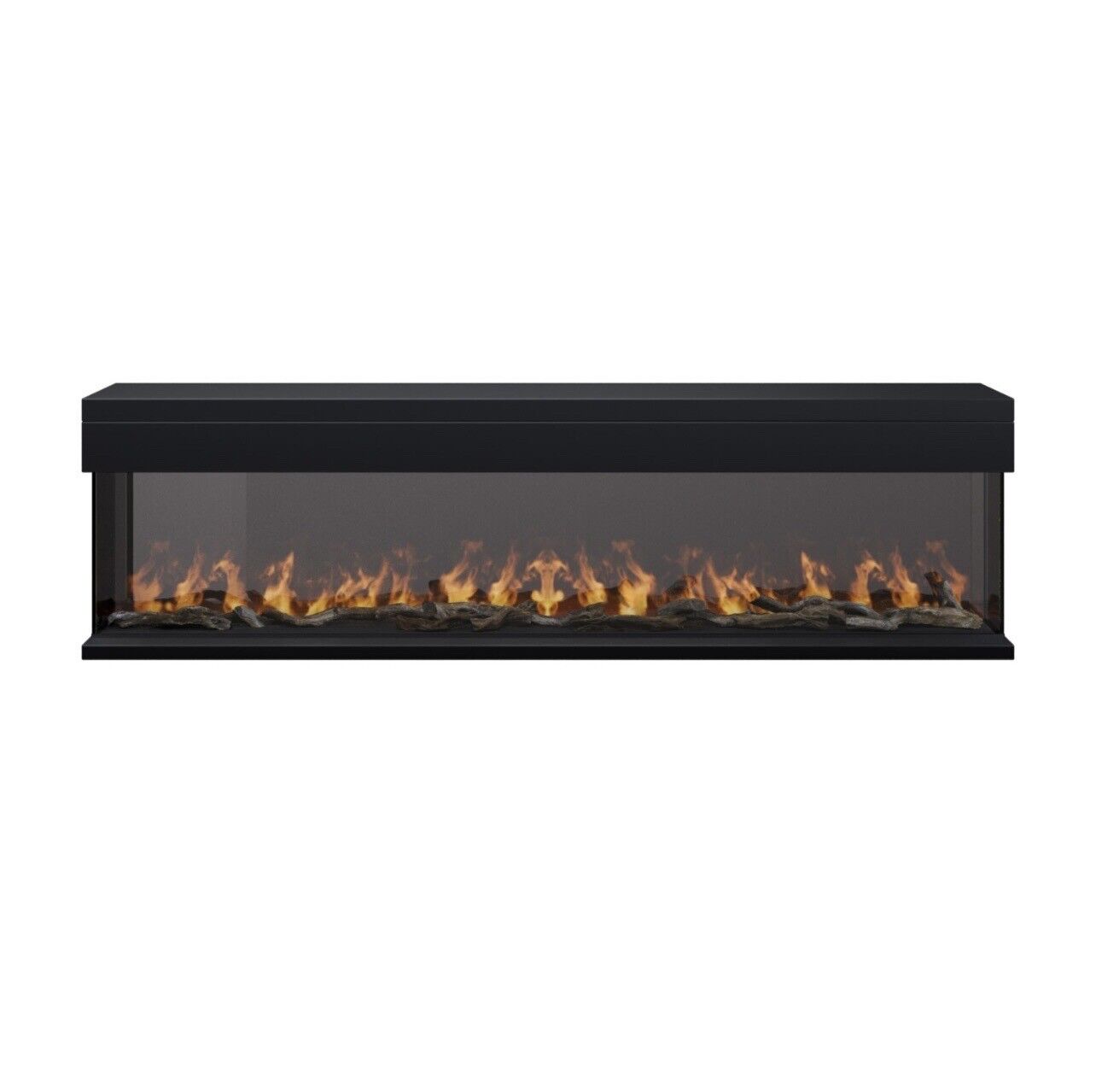 Media Wall Inset Electric Fire with LED Flame and Remote Control