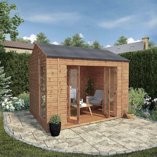 Summerhouse with Bi-Fold Shatterproof Doors and Lockable