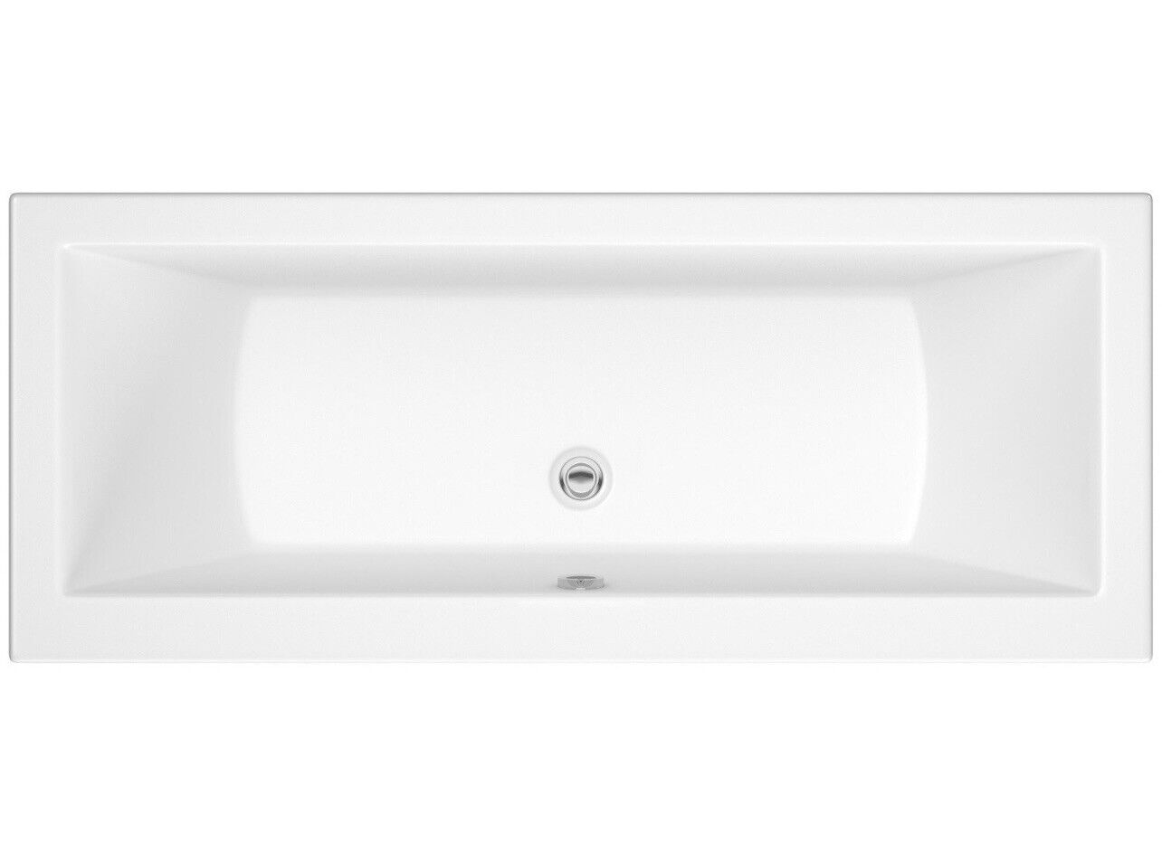 White Double Ended Bath Squared Freestanding Bathtub Bathroom